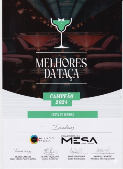 Certificado Melhores da Taça 2024 — Campeão Carta de Bebidas